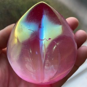 Aura selenite peach crystal